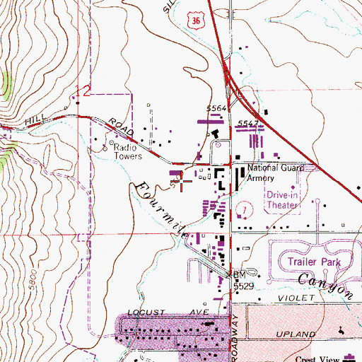 Topographic Map of Boulder County Regional Fire Training Center, CO