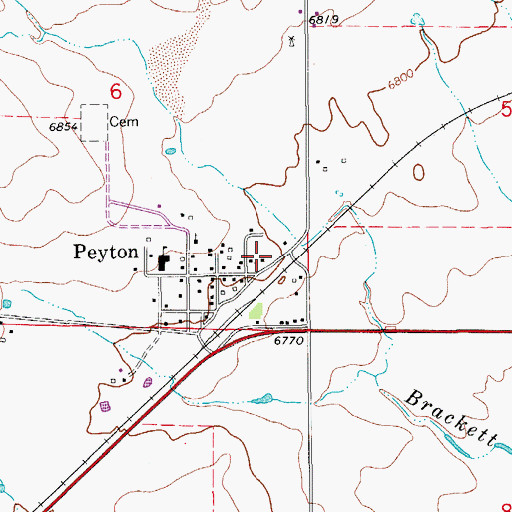 Topographic Map of Peyton Fire Protection District, CO