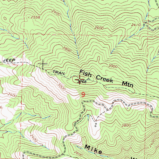 Topographic Map of Fish Creek Mountain, CA