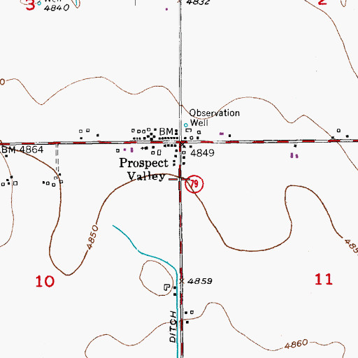 Topographic Map of Southwest Weld Fire Protection District Station 2 Prospect Valley, CO
