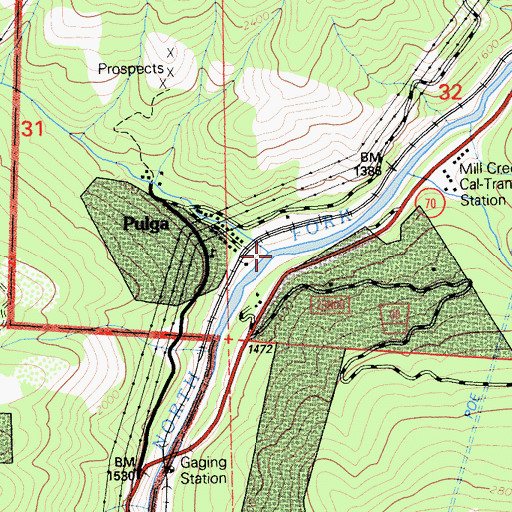 Topographic Map of Flea Valley Creek, CA