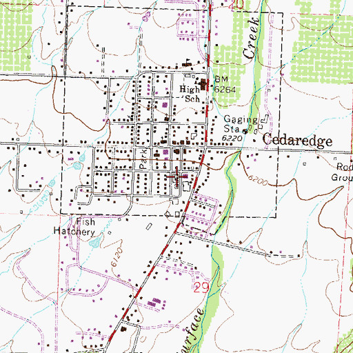 Topographic Map of Delta County Fire Protection District 3 Cedaredge Fire Department, CO