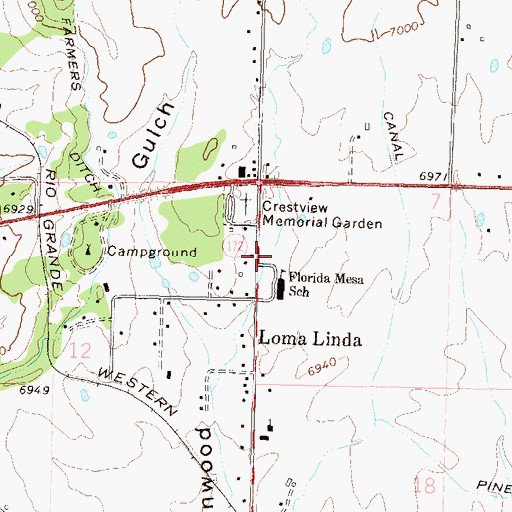 Topographic Map of Durango Fire and Rescue Authority Station 7, CO
