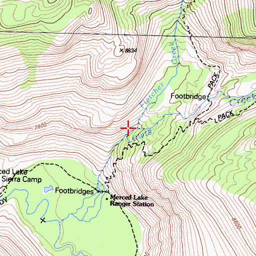 Topographic Map of Fletcher Creek, CA