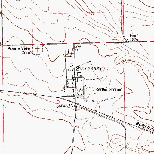 Topographic Map of Stoneham Fire Department, CO