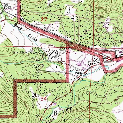 Topographic Map of Estes Valley Fire Protection District Station 2, CO