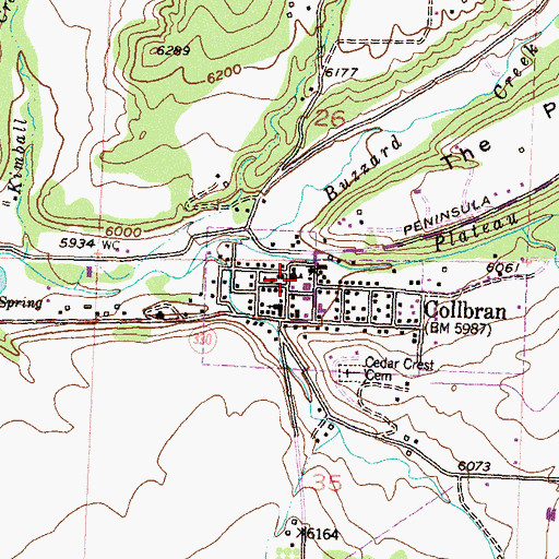 Topographic Map of Plateau Valley Fire Protection District, CO
