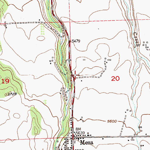 Topographic Map of Plateau Valley Fire Protection District, CO