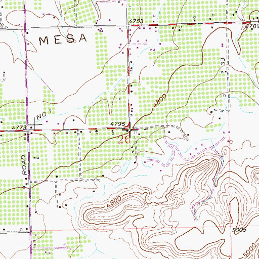 Topographic Map of Central Orchard Mesa Fire Department, CO