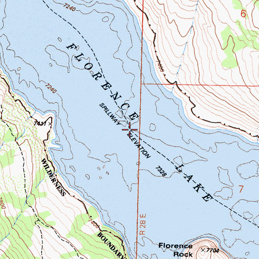 Topographic Map of Florence Lake, CA