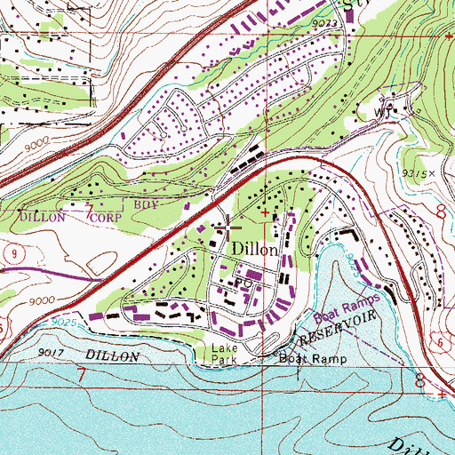 Topographic Map of Lake Dillon Fire - Rescue Station 8, CO