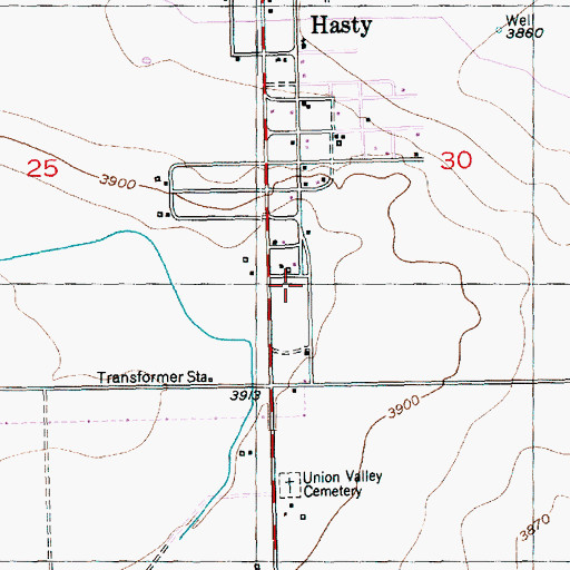 Topographic Map of Hasty - McClave Fire Department, CO