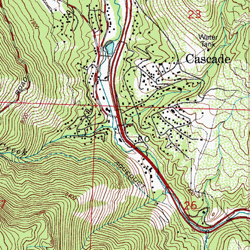 Topographic Map of Cascade Volunteer Fire Department, CO