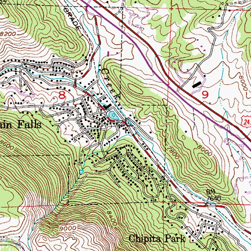 Topographic Map of Green Mountain Falls / Chipita Park Fire Department Station 1, CO