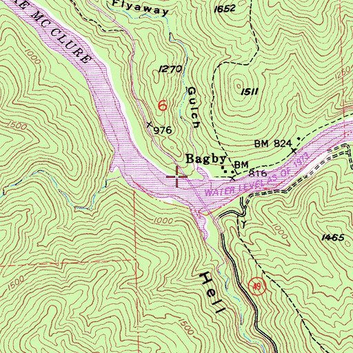 Topographic Map of Flyaway Gulch, CA