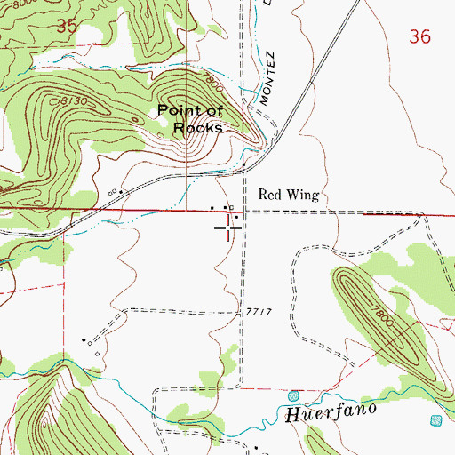 Topographic Map of Upper Huerfano Fire Protection District Redwing Station, CO