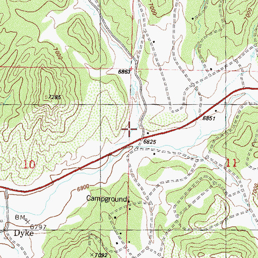 Topographic Map of Pagosa Fire Protection District Station 5 Aspen Springs, CO