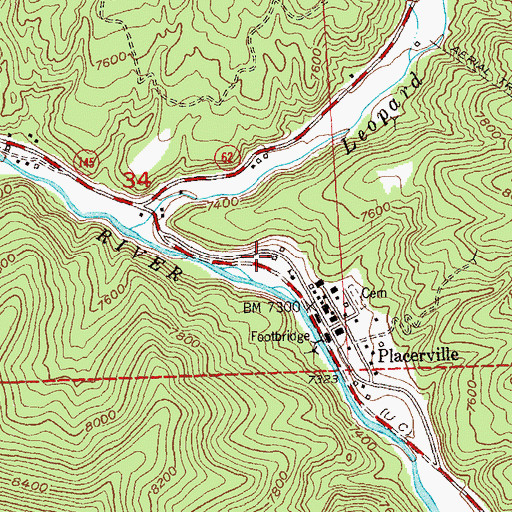 Topographic Map of Placerville Fire Station, CO