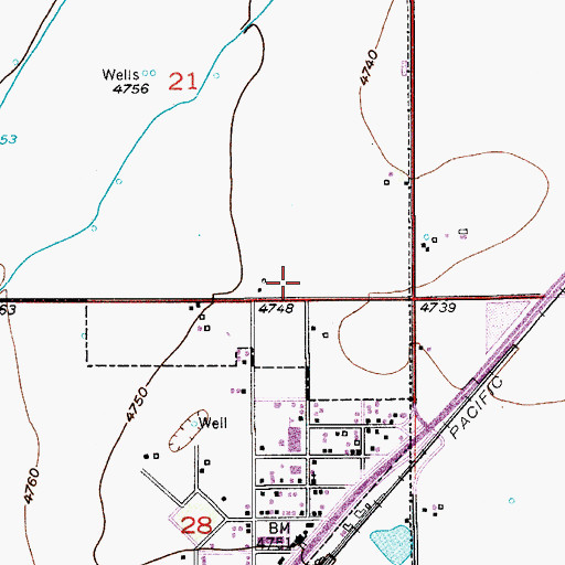 Topographic Map of Platteville - Gilcrest Fire Protection District Gilcrest Station 2, CO