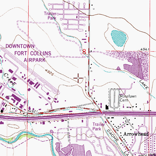 Topographic Map of Poudre Fire Authority Station 6, CO