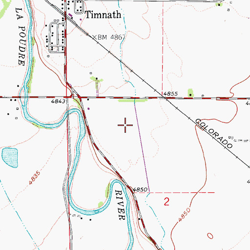 Topographic Map of Poudre Fire Authority Fire Station 8, CO