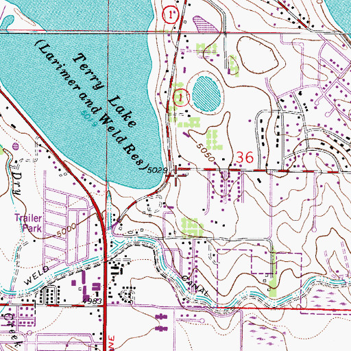 Topographic Map of Poudre Fire Authority Station 12, CO