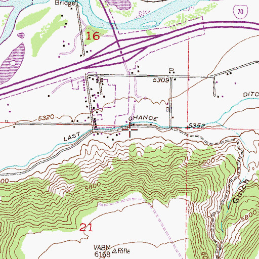 Topographic Map of Rifle Fire Protection District Station 3, CO