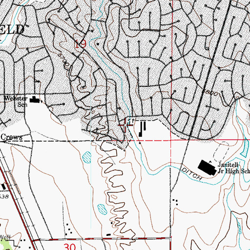 Topographic Map of Security Fire Department Station 2, CO