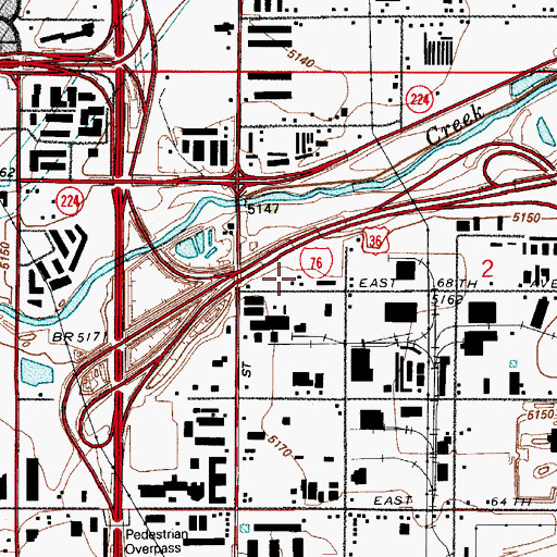 Topographic Map of North Washington Fire Department Station 4, CO