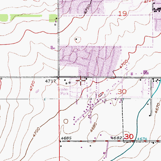 Topographic Map of Evans Fire and Rescue Station 2 West Side, CO