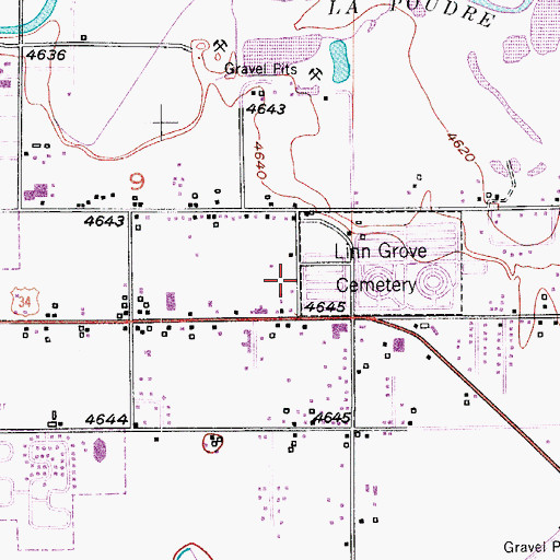 Topographic Map of Greeley Fire Department Station 6, CO