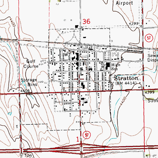 Topographic Map of Stratton Fire Department, CO