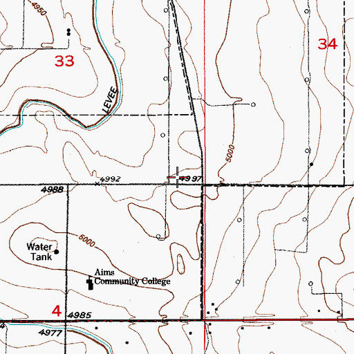 Topographic Map of Weld County Paramedic Services Station 3, CO