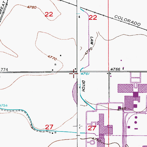 Topographic Map of Weld County Paramedic Services Kodak Station, CO