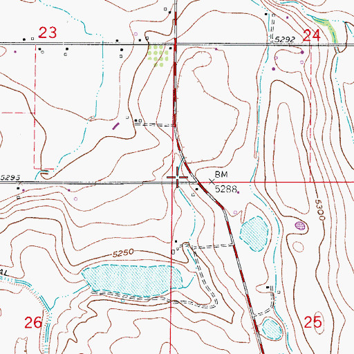 Topographic Map of Wellington Fire Protection District Station 2 Waverly, CO
