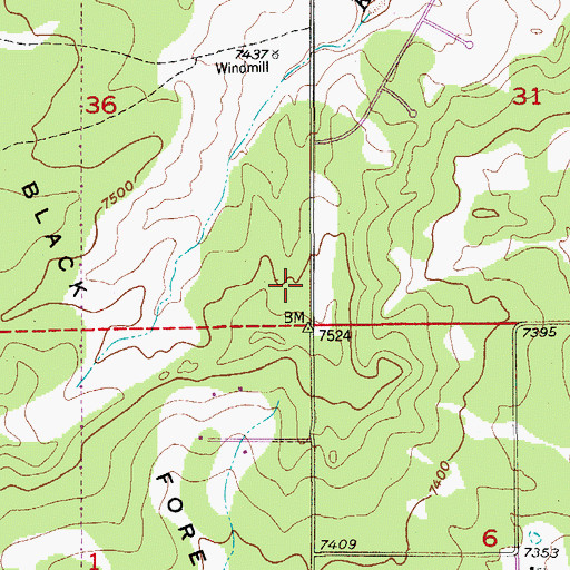 Topographic Map of Falcon Fire Department Station 2, CO