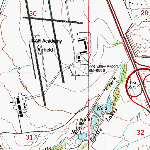 Topographic Map of United States Air Force Academy Fire and Emergency Services Station 3, CO