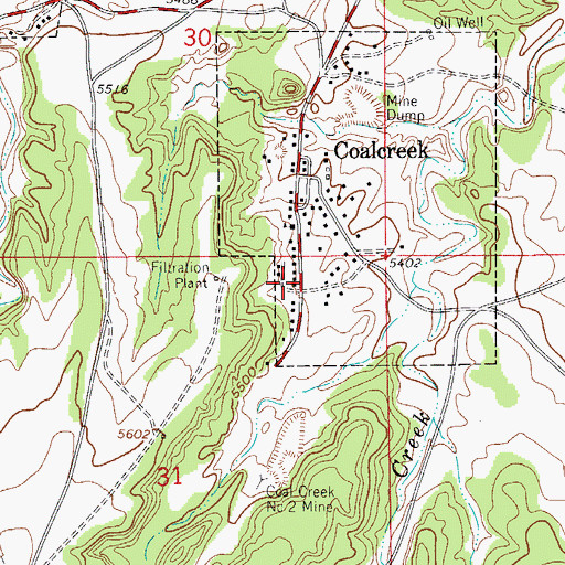 Topographic Map of Coal Creek Volunteer Fire Department, CO