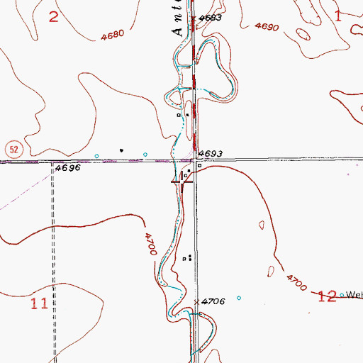 Topographic Map of Wiggins Fire Protection District Hoyt Station, CO