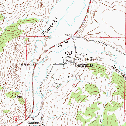 Topographic Map of Sargents Fire Department, CO