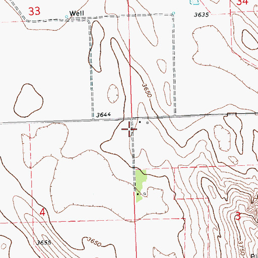 Topographic Map of Sand Hills Fire Department, CO