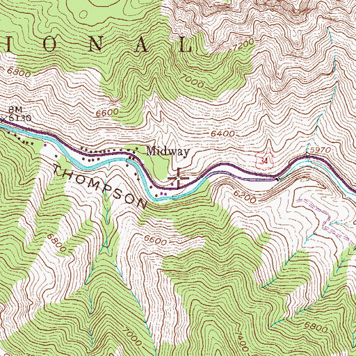 Topographic Map of Big Thompson Canyon Volunteer Fire Department, CO