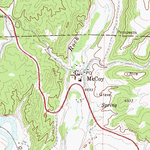 Topographic Map of Rock Creek Volunteer Fire Department, CO