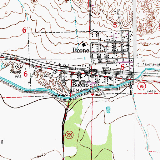 Topographic Map of Boone Volunteer Fire Department, CO