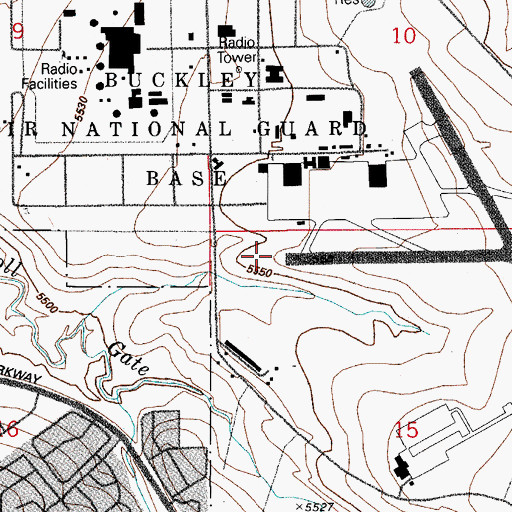 Topographic Map of Buckley Air Force Base Fire Protection, CO