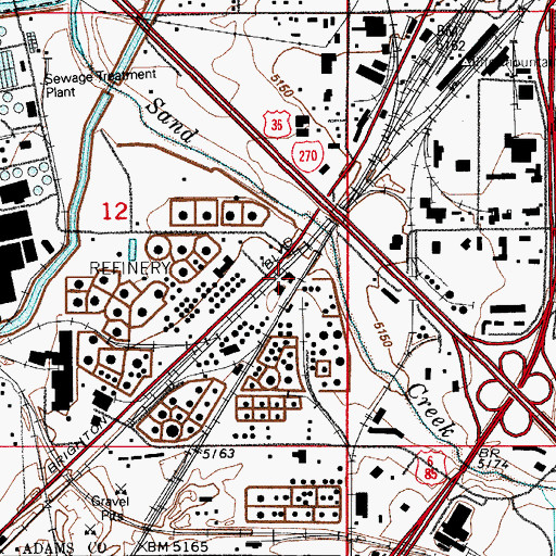 Topographic Map of Suncor Energy Refining Company Fire Department, CO