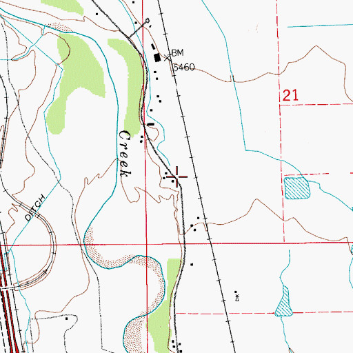 Topographic Map of Hanover Fire Department Station 2, CO