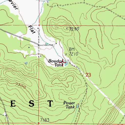 Topographic Map of Bowdon Tank, AZ