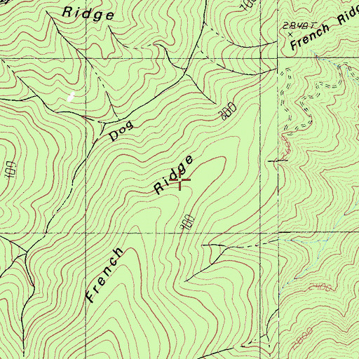 Topographic Map of French Ridge, CA
