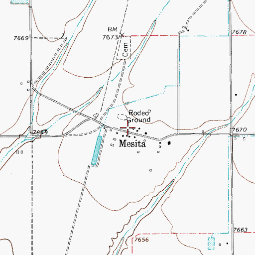 Topographic Map of Costilla County Fire Protection District, CO